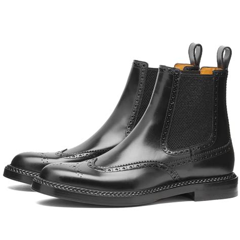 gucci web brogue boots|Gucci black combat boots.